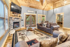 TV, fireplace, video games
