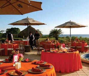 Outdoor banquet area
