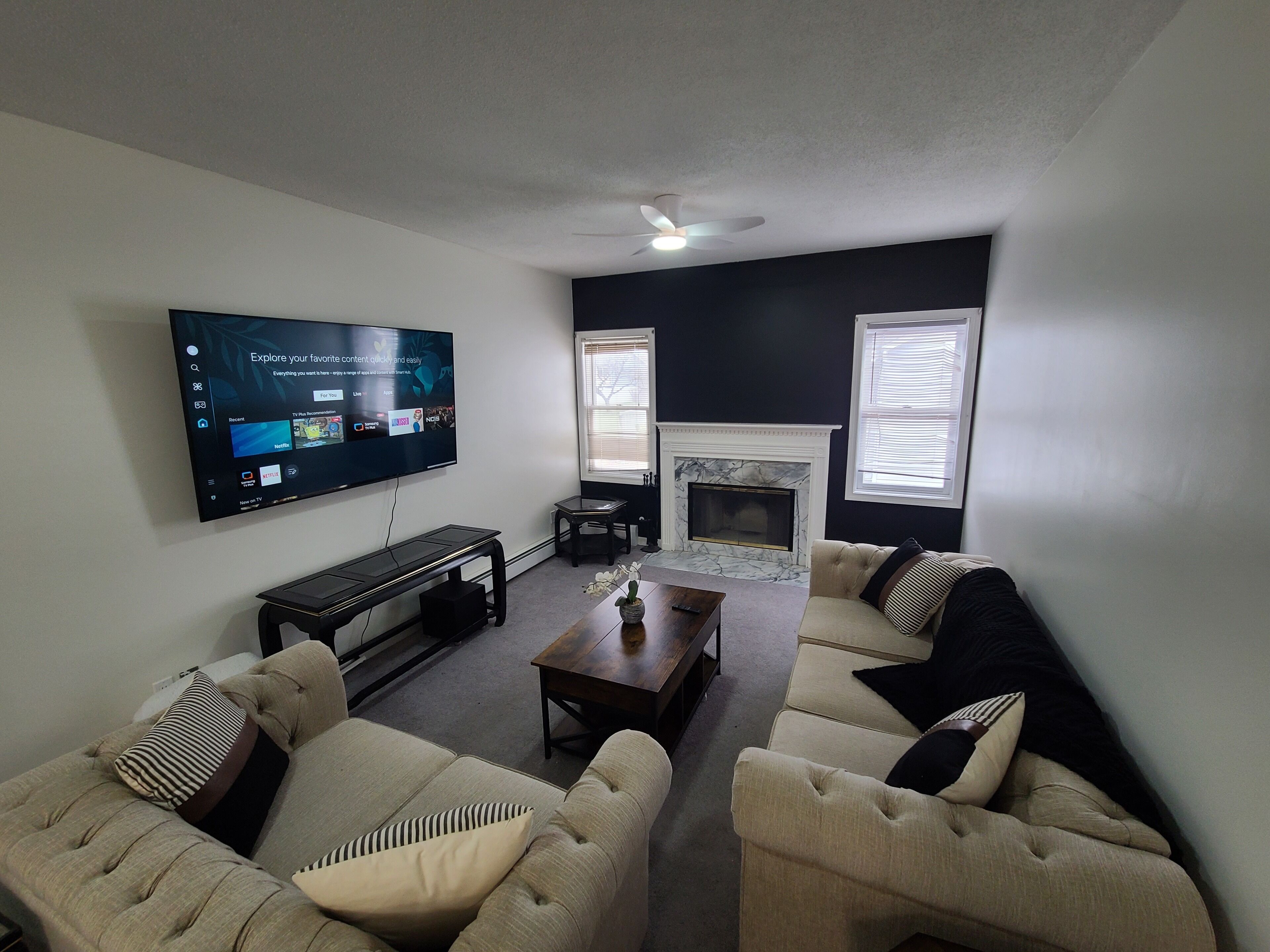 TV connectée, cheminée