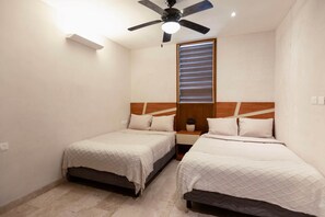 2 bedrooms, in-room safe, iron/ironing board, WiFi