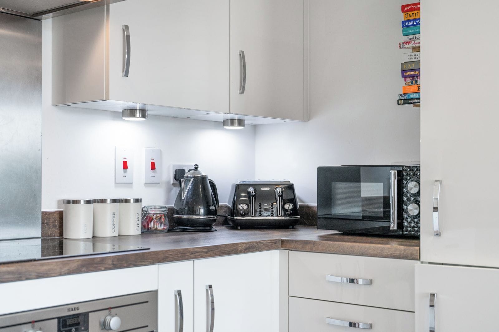 Microwave, oven, dishwasher, toaster