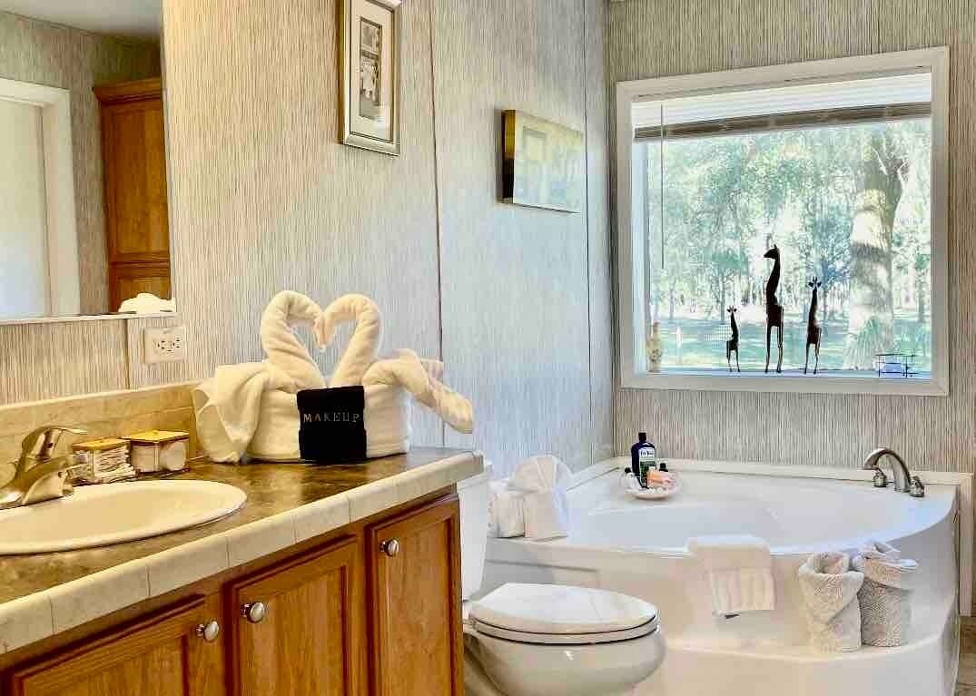 Hair dryer, towels