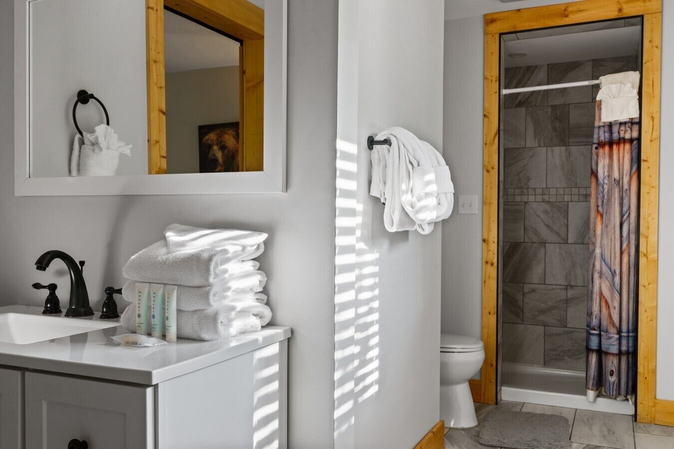 Hair dryer, towels