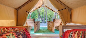 Glamping Getaway with Creekside Serenity