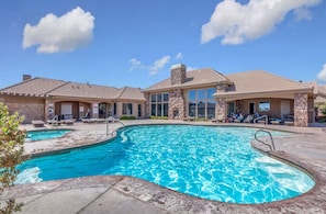 Outdoor pool, a heated pool