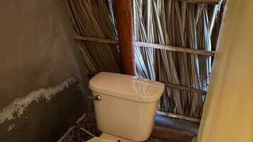 Regadera, toallas, jabón, shampoo