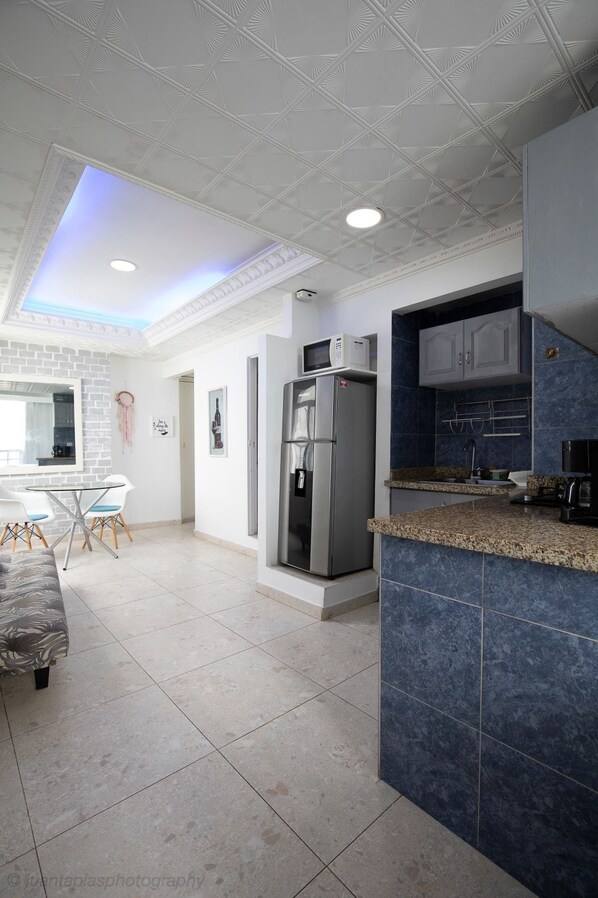 Appartement Confort, balcon, vue plage | Cuisine privée
