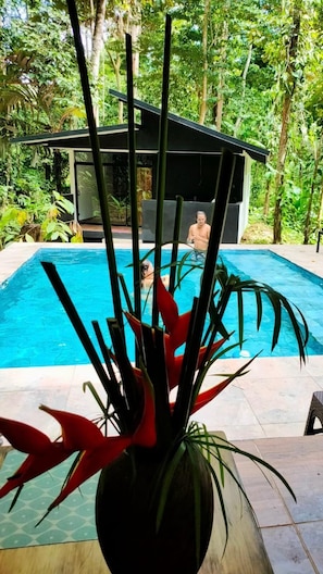 Outdoor pool, open 7:30 AM to 9:30 PM, sun loungers
