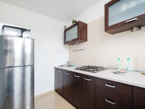 Fridge, microwave, stovetop, dishwasher