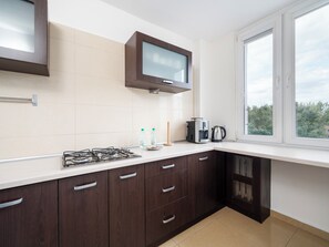 Fridge, microwave, stovetop, dishwasher