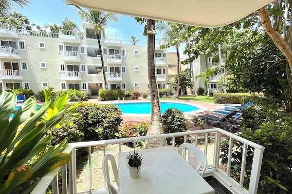 Monolocale Deluxe, vista piscina | Terrazza/patio