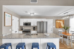 Microwave, oven, stovetop, dishwasher