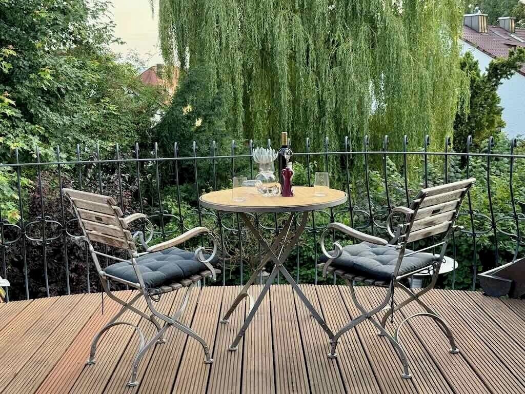 Ferienwohnung Elsa am Grünen Hügel-Balkon am Abend