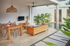 Luxury Villa, 1 Bedroom | Living area | Flat-screen TV