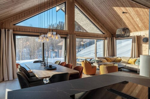 Spacious lodge with sauna, ski centre