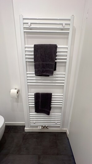 Haartrockner, Handtücher, Seife, Toilettenpapier