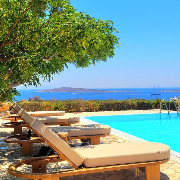 Pool - Luxury Villa private pool and Great Sea view 6-8 persons family & pet friendly (Aliki)
