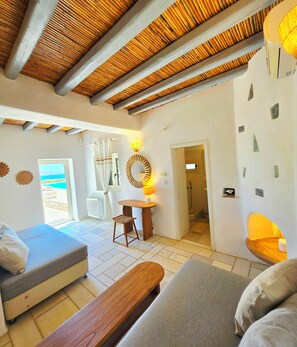 Living area - Luxury Villa private pool and Great Sea view 6-8 persons family & pet friendly (Aliki)