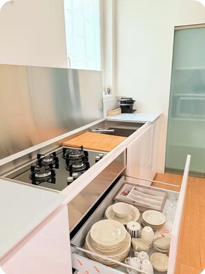 Fridge, oven, stovetop, dishwasher