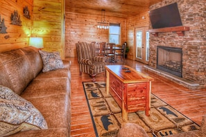 TV, fireplace, DVD player