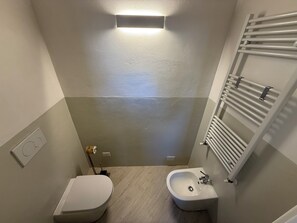 Dusche, Haartrockner, Bidet, Handtücher