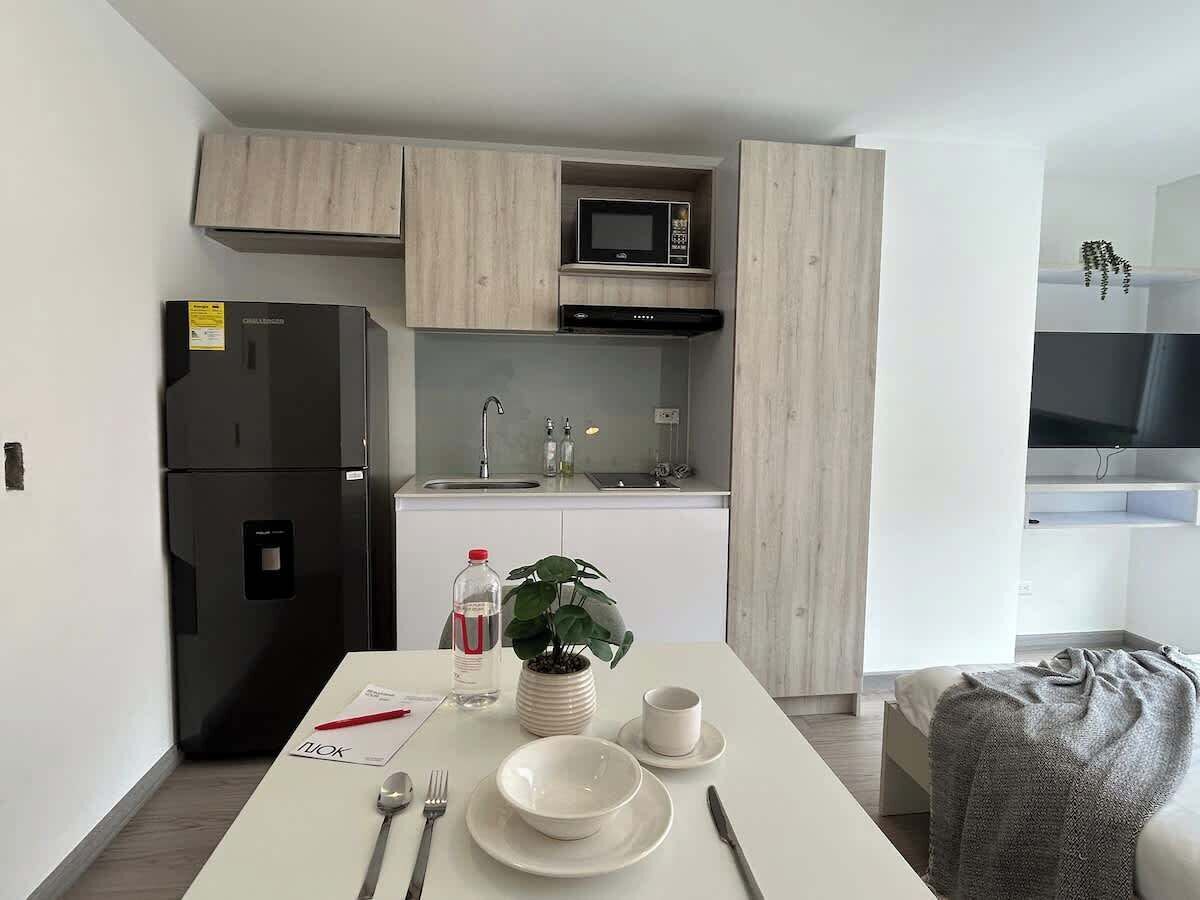 Réfrigérateur, micro-ondes, four, cafetière/bouilloire