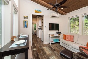 Una televisión, un reproductor de DVD