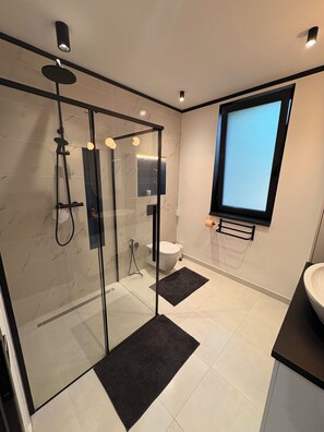 Shower, hair dryer, bidet, towels - Cozy and stylish family home (Otopeni)