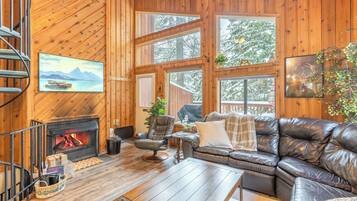 Télévision, cheminée