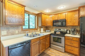 Microwave, oven, stovetop, dishwasher