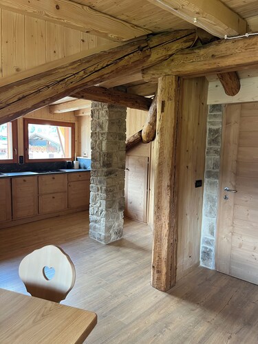 Gorgeous wooden attic room with wonderful view of Lake Auronzo