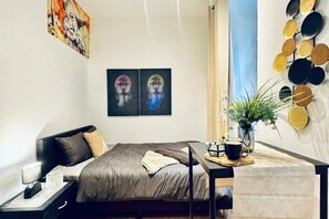 1 bedroom, iron/ironing board, bed sheets