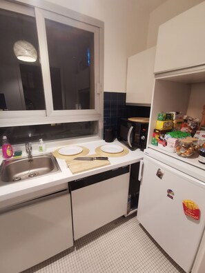 Fridge, microwave, stovetop, dishwasher