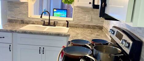 Microwave, oven, stovetop