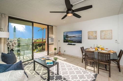 Elite Apartment, Balcony, Ocean View | Living area | 65-inch Smart TV with satellite channels, Netflix, streaming services