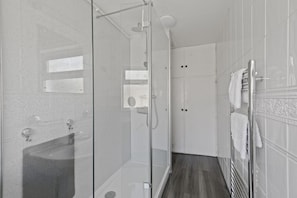 Hair dryer, towels