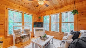 Televisie en een open haard