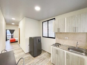 Standard Apartment, Balcony, City View | Private kitchen