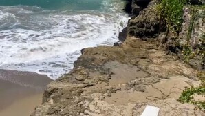 A coastal view with rocky cliffs and a beach. - Top Floor Condo with Stunning Caribbean & Pool Views (Sosúa)