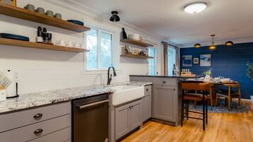 Microwave, oven, stovetop, dishwasher