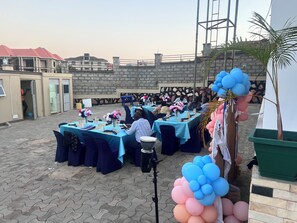 Outdoor banquet area