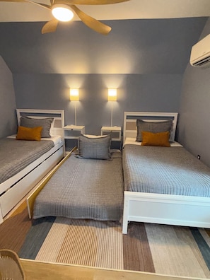 Desk, iron/ironing board, travel cot, free WiFi