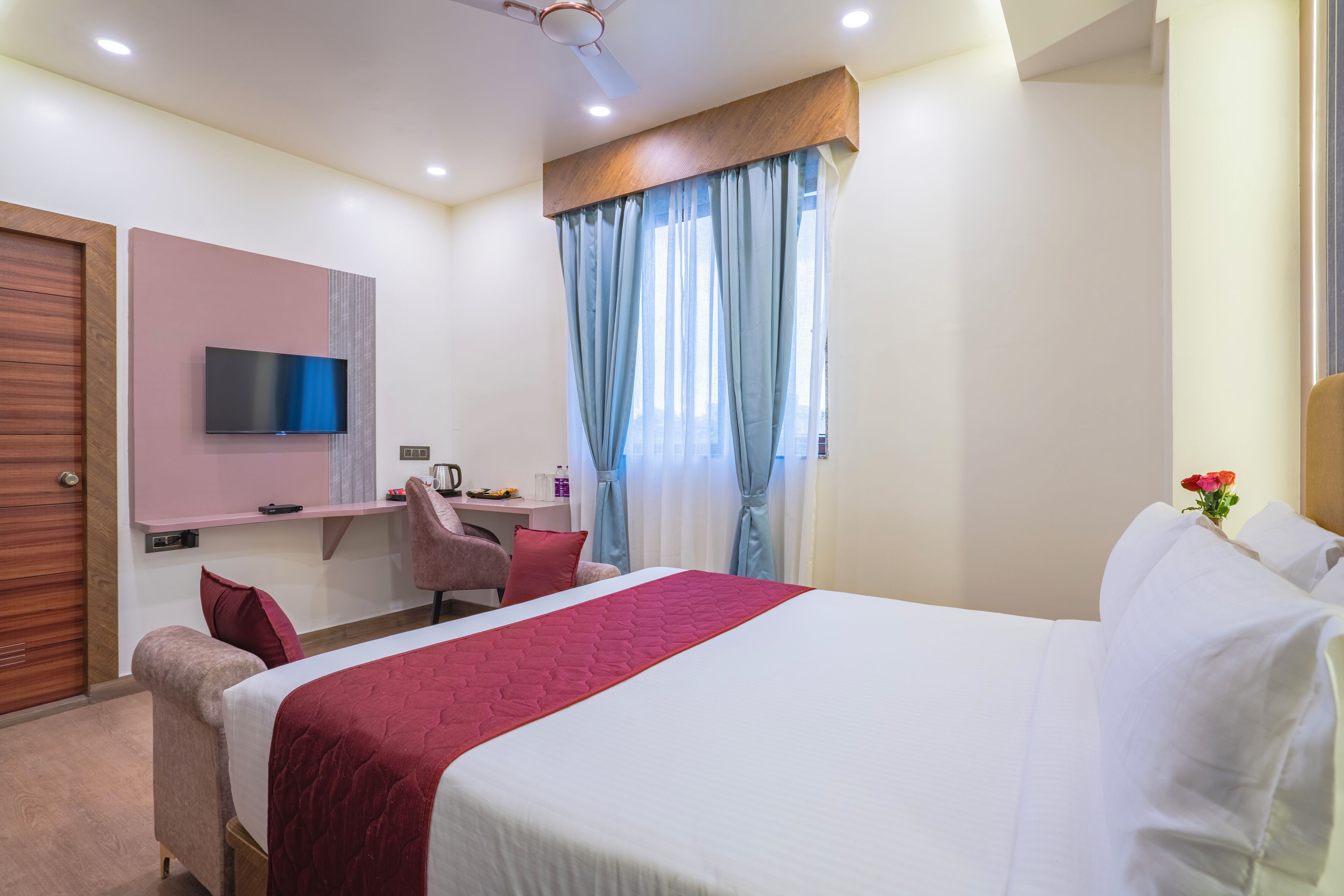 Family Triple Room | In-room safe, desk, laptop workspace, blackout drapes