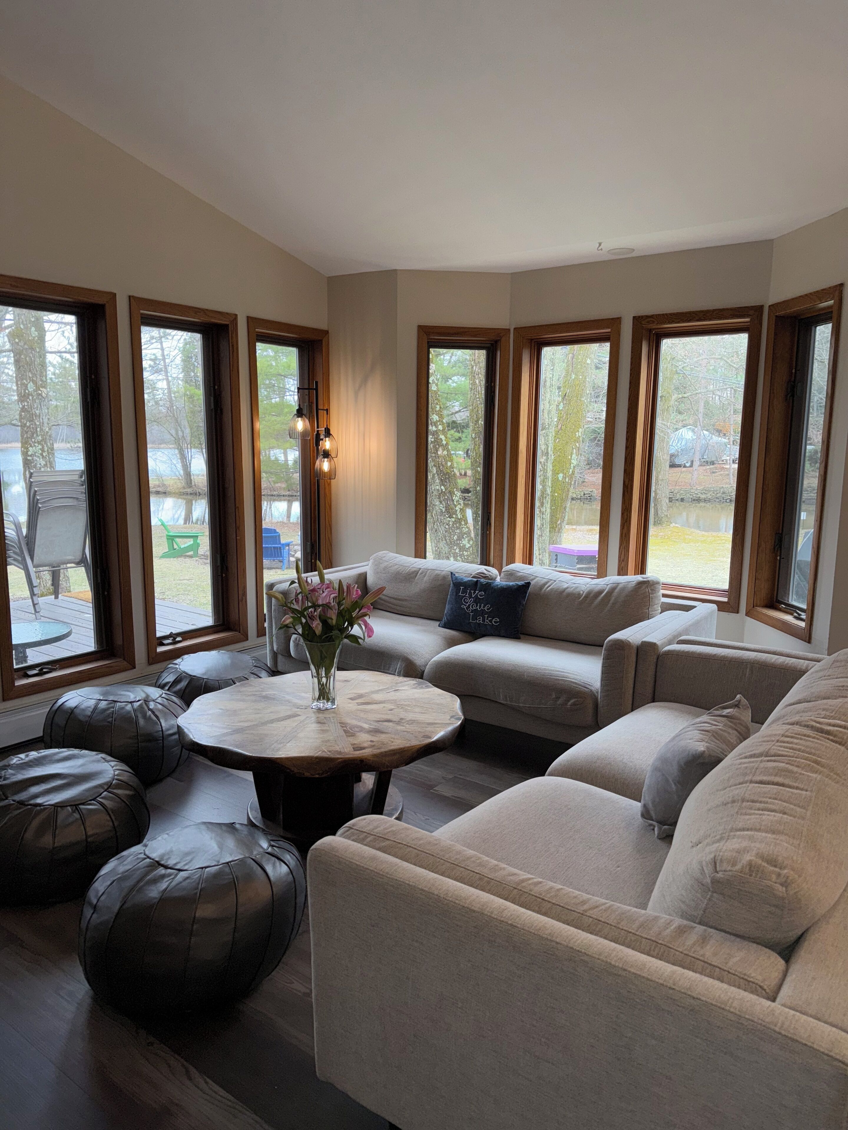 Smart TV, chimenea y libros 