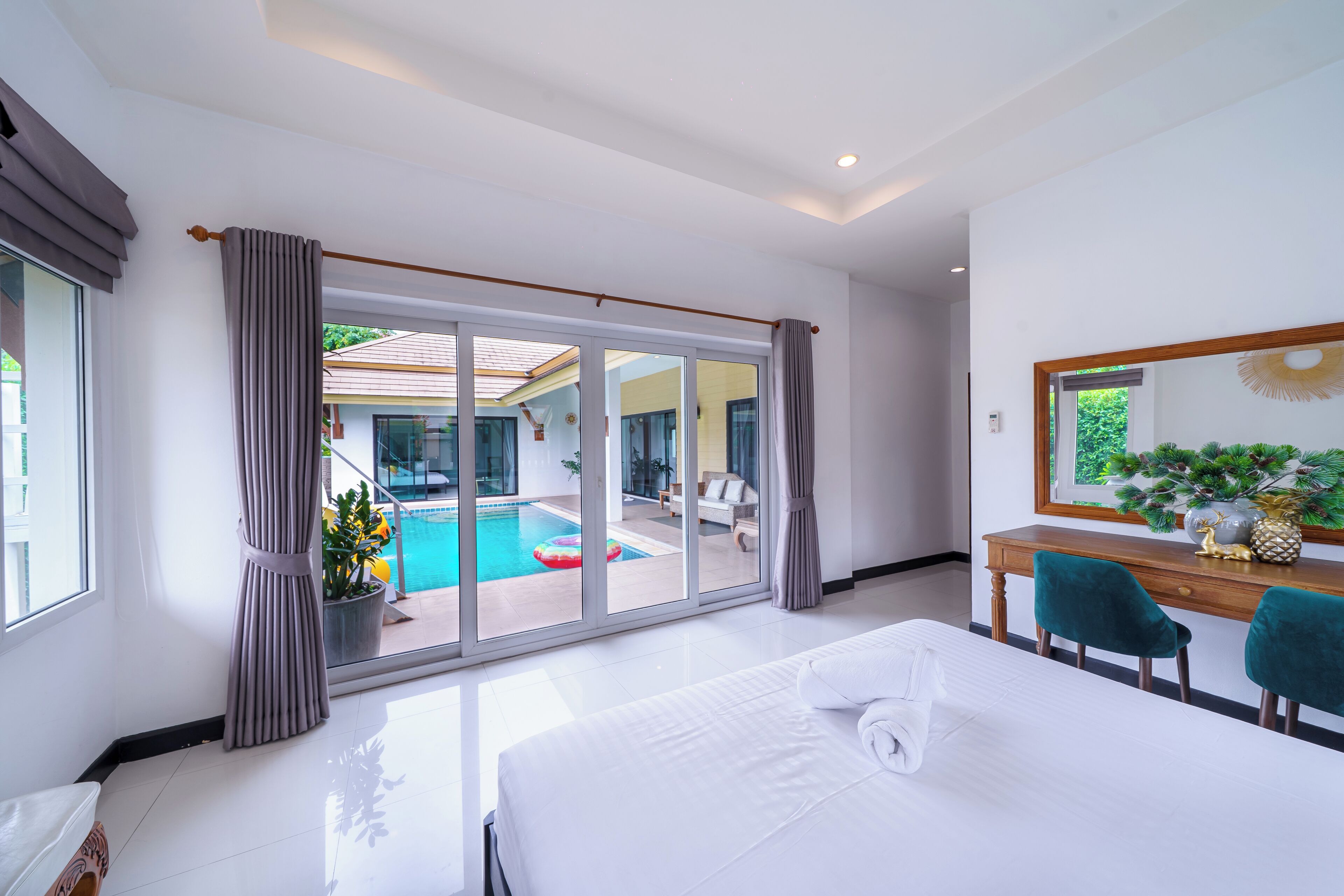 Romantic Villa, Pool View | In-room safe, blackout drapes, soundproofing, iron/ironing board