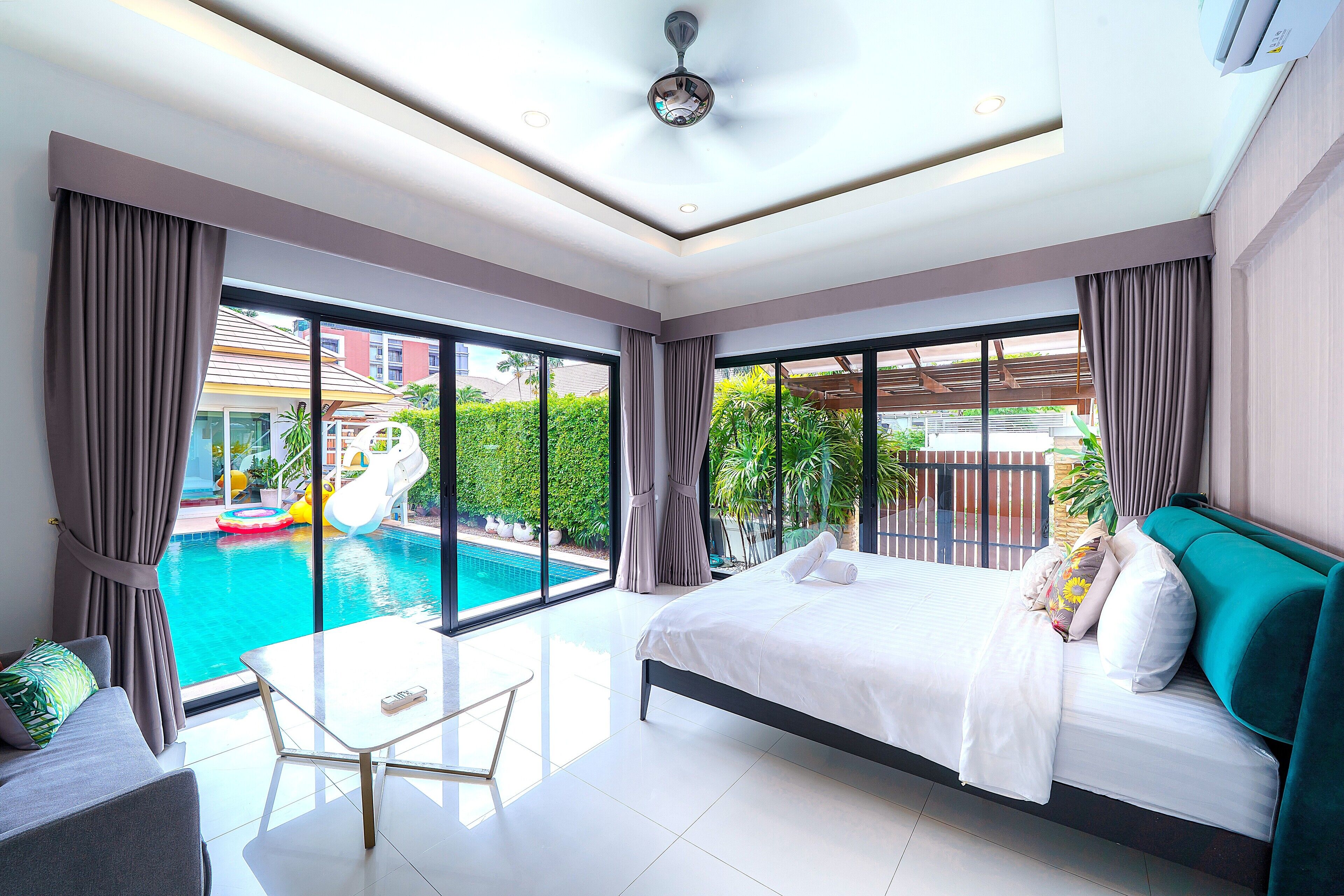 Romantic Villa, Pool View | In-room safe, blackout drapes, soundproofing, iron/ironing board