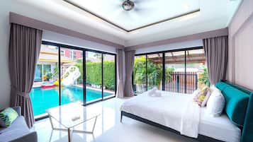 Romantic Villa, Pool View | In-room safe, blackout drapes, soundproofing, iron/ironing board