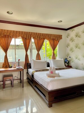 Tomannsrom – superior, balkong, bakgårdsutsikt | Skrivebord og wi-fi (inkludert)