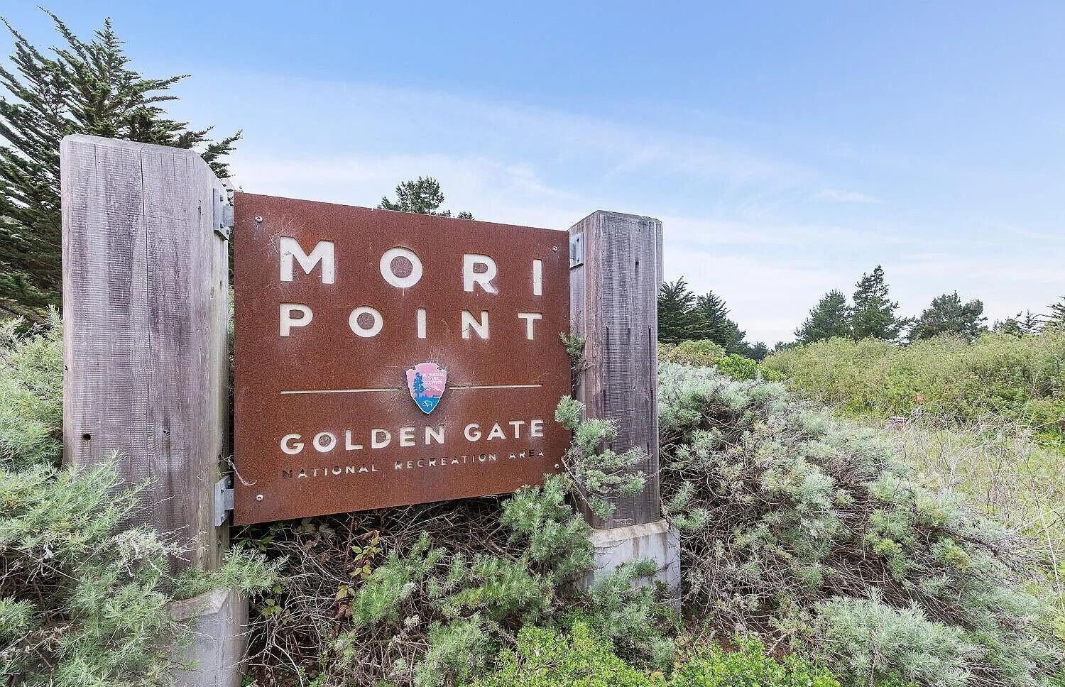 A sign for Mori Point Golden Gate National Recreation Area.
