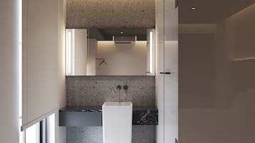 Amenidades de baño gratuitas, secadora de cabello, pantuflas, toallas